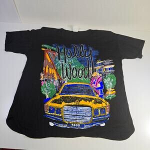 Vintage Hollywood T-shirt Shoulder Pads, Sequins, Single Stitch, Free size